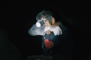 Close up of a miner