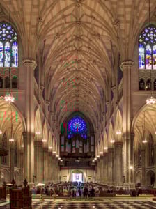 St. Patrick's Cathedral, NYC - Nave & Rose Window