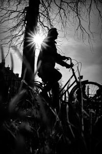 Cyclist silhouette