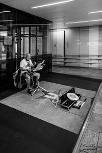A Chinese busker at one of the tube stations in Vienna