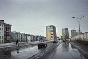 Vorkuta Ring RoadVorkuta was one of the bigger and wealthier cities in northern Russia during the Soviet era, but all its roads are empty like this today. Due to the town’s isolation and extreme weather there is a high rate of depression among inhabitants. But they paint the buildings with bright colours to bring cheer during the long, white and cold winters.