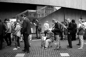 waiting for the tickets