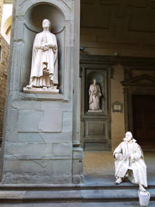 Sculptures and a human still life.