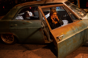 Pilsnerbilar at the petrol station