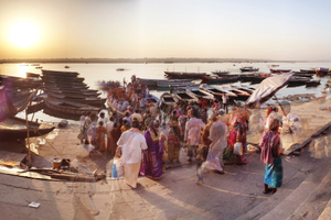 Pilgrims and tourist are drawn to the river.