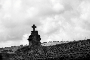 Cross on roof at Ragusa, Sicily