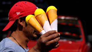 three cones of gelato