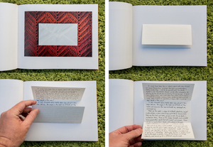 "Not To Be Opened Until My Death," followed by fold-out hand-written artist statement