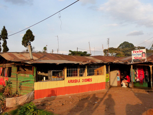 Arusha dishes, one of the favorite eateries of Hassan and his boxers in Kibera.