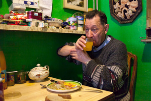 Maurice having a meal.