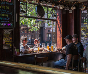 Indoor-Outdoor drinking.