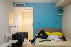 After I came to Istanbul I stayed in this hotel apartment for ten days. A room in the basement without any windows