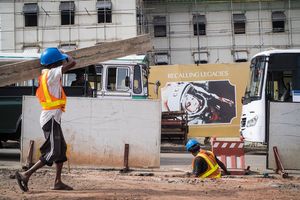 Construction of a hotel at Galle beach.