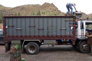 Unloading the truck