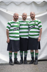 Twins Days 2015. Jonas, Noah and Moses Allooh (30). Fans of Celtic Football Club.