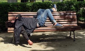 A nap in the park