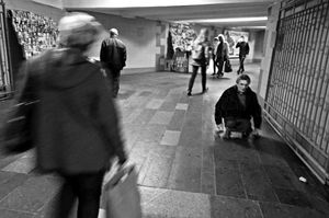 'Legless Vet in Metro Tunnel'