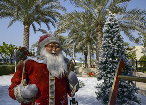 Christmas decorations at The Saint Regis Saadiyat Island Resort.