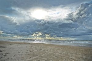 The beach is empty