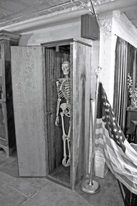 Skeleton in closet, museum, Cherokee (IA) Mental Health Institute.