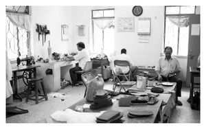 Artificial leg and shoe workshop