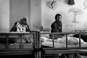 Somali girls in Hal Far detetion center, here are held the people who are considered more fragile, including all the women.