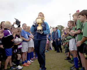 Arrival of the Rugby World Cup, Exmouth seafront