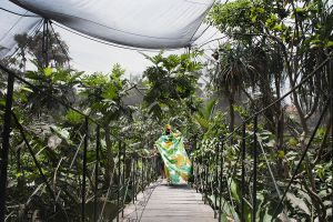 Dian Pelangi campaign's photo shoot at Bali Bird Park.