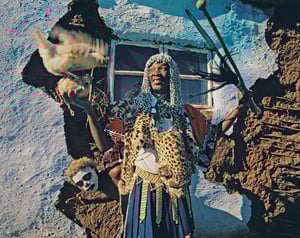 Sangoma and trainee herbalist in Grahamstown, South Africa.