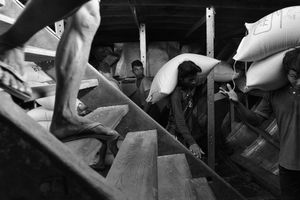 Labourers, Yangon Port, Myanmar