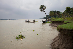 Eroded riverbank in Morrelganj, Bagerhat,Bangladesh
