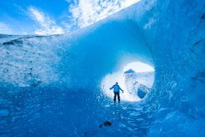 Blue hole of glacier