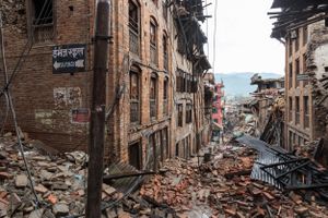 Homes in the ancient city of Bhaktapur were baldy damaged by the 2015 Nepal earthquake.