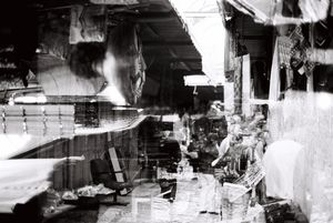 "Double exposure at shuk"