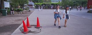 Tokyo heatwave. Asakusa tourists