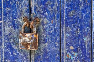 Lock on Blue Door