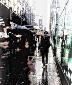 Out in the rain
