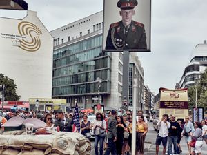 Unknown soviet soldier at checkpoint Charlie