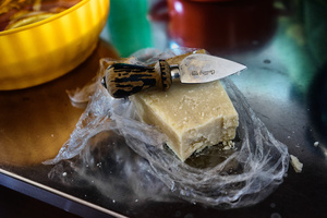 Kitchen. Aunt Sara always cuts parmesan with her tagliagrana cheese knife.