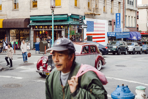 Man with pink bag (Rolls Royce)