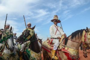 The mountain caid and his sorba troop. Seffrou, Morocco