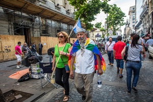 Cristina's supporters on her last day in office.