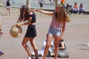 Strange street ballet.