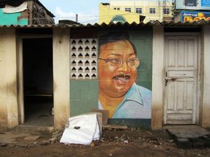 Doorway/ politician, Madurai, Tamil Nadu, 2010.