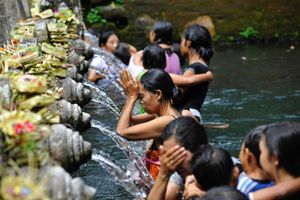 Prayer in the water.