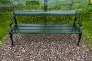 Three benches with meager backrest, Helsinki, 2012