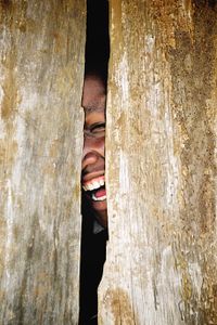 Laughing behind the window