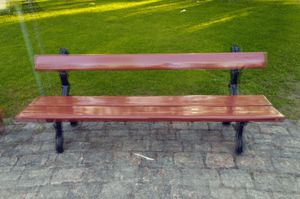 Three brown benches, Jakobstad, 2011