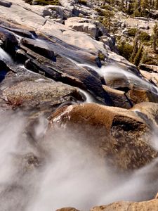 Cascade into 5 Lakes Basin: Grouse Basin non-motorized area. Tahoe Sierra, CA