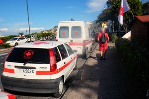 Red Cross cars in the Green Area at Via T. Morgera, Casamicciola Terme (near the harbour)